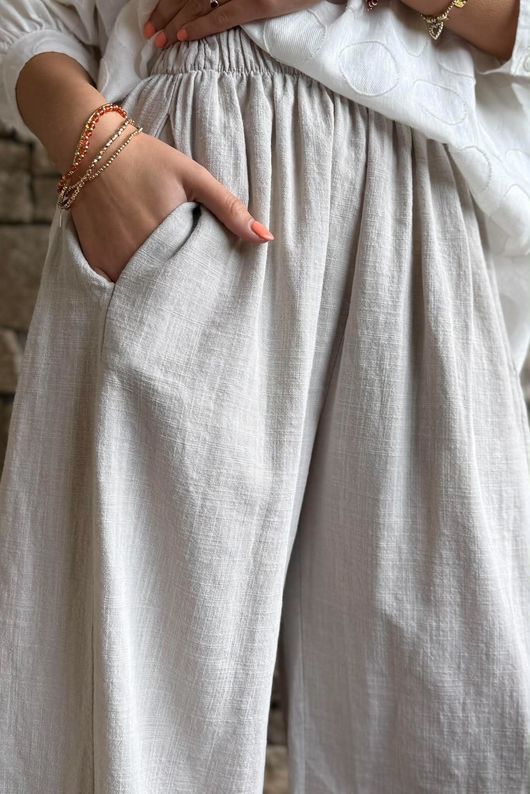Frame Cotton Vintage Wash Barrel Pant Stone